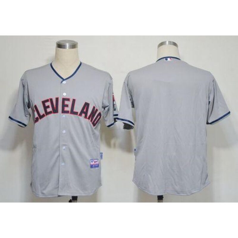 68633da2c4494_1 indians Blank Grey Cool Base Stitched MLB Jersey