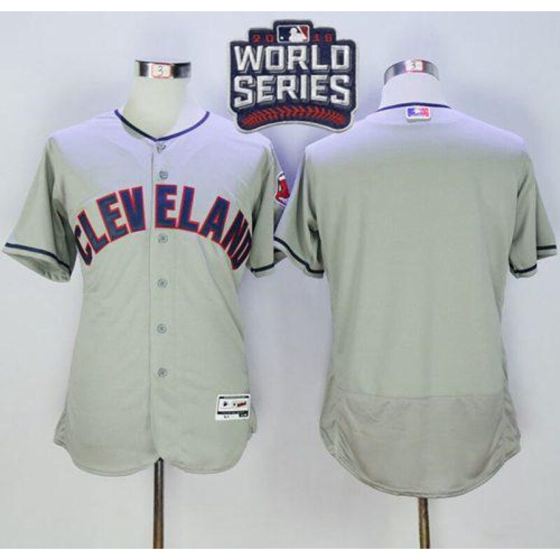 68633da57f9ca_1 indians Blank Grey Flexbase Authentic Collection 2016 World Series Bound Stitched MLB Jersey