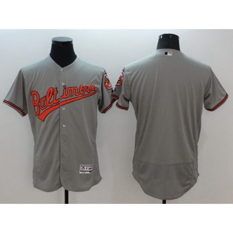 68633df5e1f35_1 Orioles Blank Grey Flexbase Authentic Collection Stitched MLB Jersey