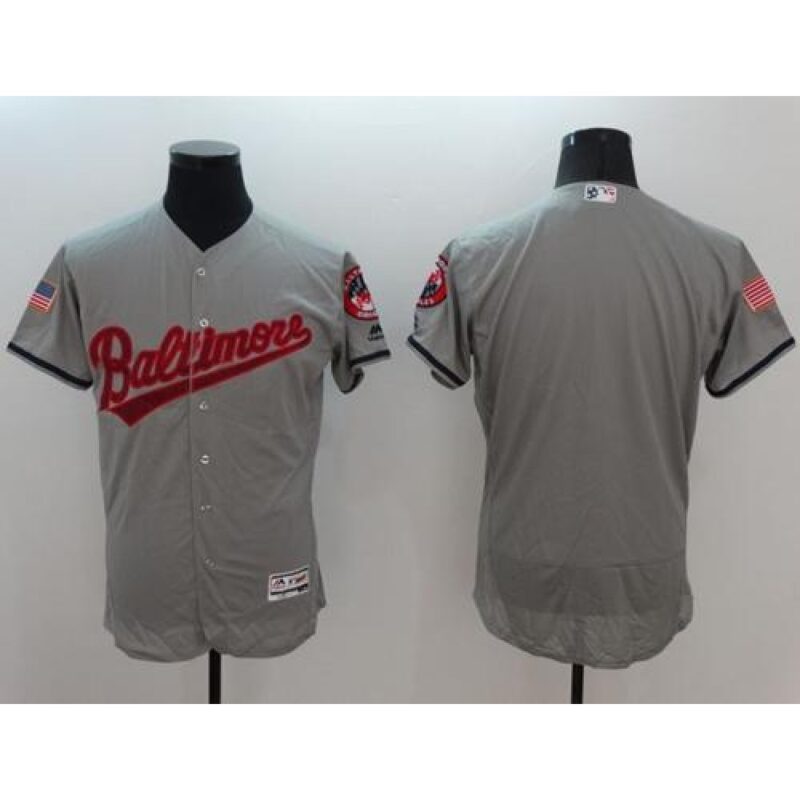 68633df8752ec_1 Orioles Blank Grey Fashion Stars & Stripes Flexbase Authentic Stitched MLB Jersey