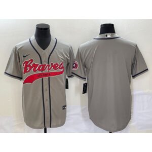 68633e3f1a323_1 Men's Atlanta Braves Blank Gray Cool Base With Patch Stitched Baseball Jersey