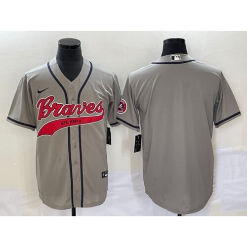 68633e3f1a323_1 Men's Atlanta Braves Blank Gray Cool Base With Patch Stitched Baseball Jersey