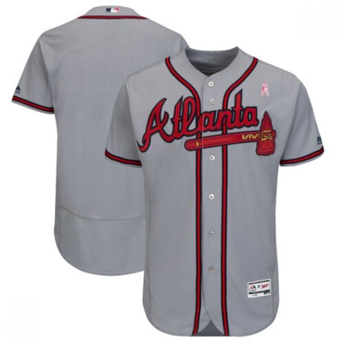 68633e419b25c_1 Men's Atlanta Braves Gray 2018 Mother's Day Flexbase Stitched MLB Jersey