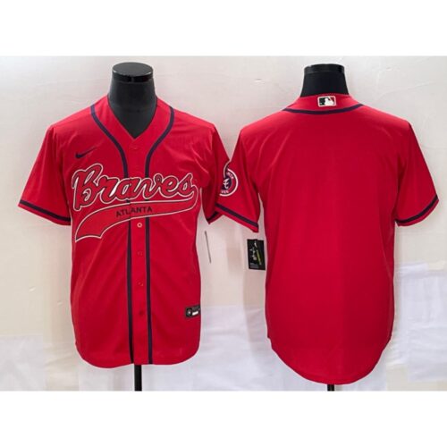 68633e6a86ed7_1 Men's Atlanta Braves Blank Red Cool Base With Patch Stitched Baseball Jersey