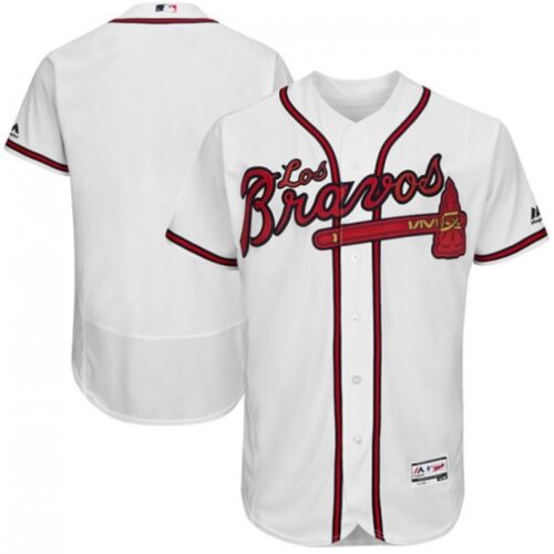 68633ea721931_1 Men's Atlanta Braves Blank White los bravos Flex Base Stitched Baseball Jersey