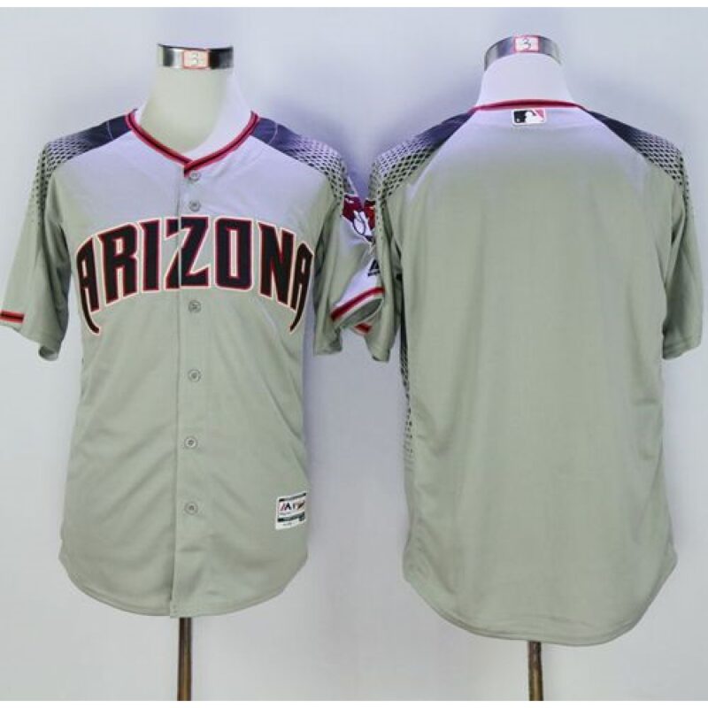 68633f40bdc34_1 Diamondbacks Blank Gray/Brick New Cool Base Stitched MLB Jersey