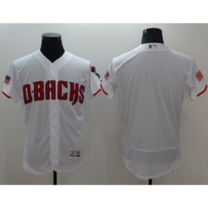68633f59a86af_1 Diamondbacks Blank White Fashion Stars & Stripes Flexbase Authentic Stitched MLB Jersey