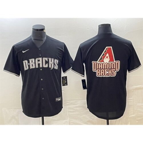 68633f8e62f97_1 Men's Arizona Diamondbacks Black Team Big Logo Cool Base Stitched Baseball Jersey