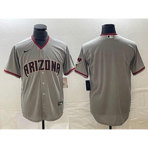 68633f9d58d60_1 Men's Arizona Diamondbacks Blank Grey Cool Base Stitched Baseball Jersey