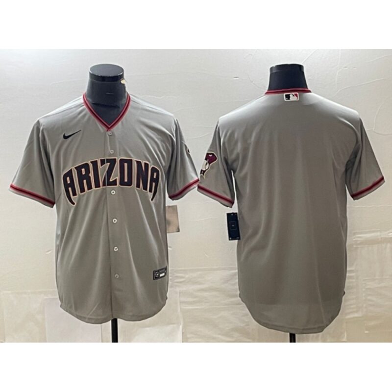 68633f9d58d60_1 Men's Arizona Diamondbacks Blank Grey Cool Base Stitched Baseball Jersey