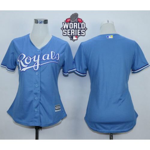 68633fb0d8e3f_1 Royals Blank Light Blue Alternate 1 W/2015 World Series Patch Women's Stitched MLB Jersey
