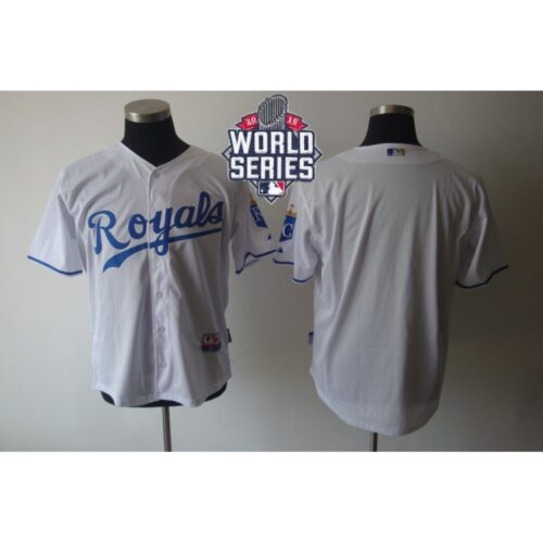 68633fc1dc7e5_1 Royals Blank White Cool Base W/2015 World Series Patch Stitched MLB Jersey