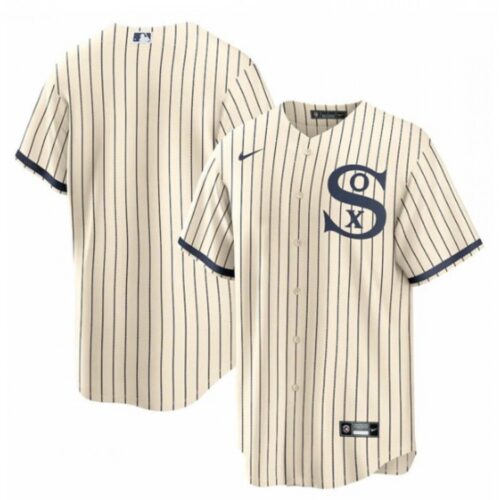 68633ff810ed7_1 Youth Chicago White Sox Blank 2021 Cream/Navy Field of Dreams Cool Base Stitched Jersey