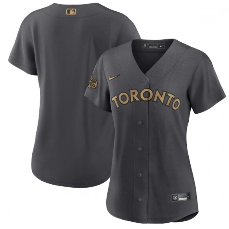 68634001e6d07_1 Women's Toronto Blue Jays Blank 2022 All-Star Charcoal Stitched Baseball Jersey(Run Small)