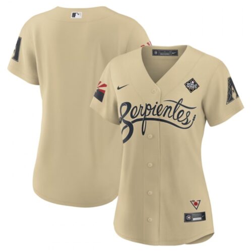 6863400e21a4f_1 Women's Arizona Diamondbacks Blank Cream 2023 World Series City Connect Stitched Baseball Jersey(Run Small)
