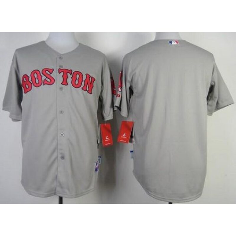 6863403e5496a_1 Red Sox Blank Stitched Grey MLB Jersey