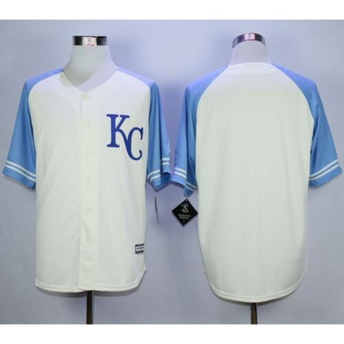 686340664a6c9_1 Royals Blank Cream Exclusive Vintage Stitched MLB Jersey