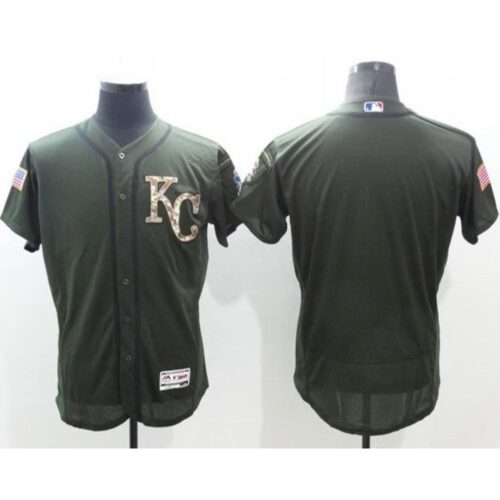 6863406b178e4_1 Royals Blank Green Flexbase Authentic Collection Salute to Service Stitched MLB Jersey