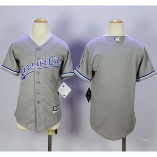 6863406db2a18_1 Royals Blank Grey Cool Base Stitched Youth MLB Jersey
