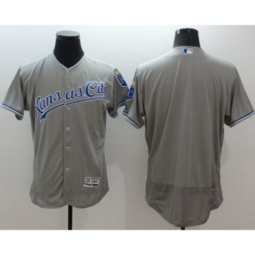 68634072862f0_1 Royals Blank Grey Flexbase Authentic Collection Stitched MLB Jersey
