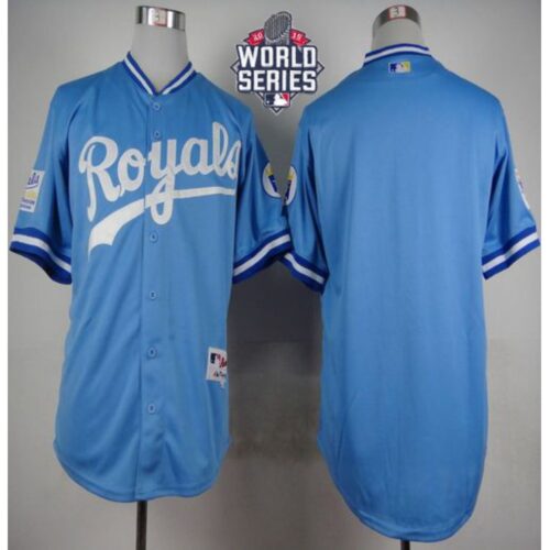 6863407e9f90f_1 Royals Blank Light Blue 1985 Turn Back The Clock W/2015 World Series Patch Stitched MLB Jersey