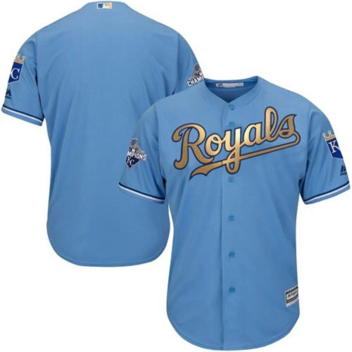 6863408120dfe_1 Royals Blank Light Blue 2015 World Series Champions Gold Program Cool Base Stitched Youth MLB Jersey