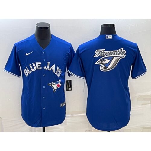 686340babbe6e_1 Men's Toronto Blue Jays Royal Team Big Logo Cool Base Stitched Baseball Jersey