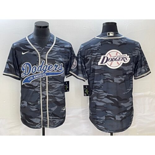 686340c252806_1 Men's Los Angeles Dodgers Gray Camo Team Big Logo Cool Base With Patch Stitched Baseball Jersey