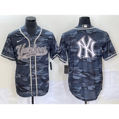 686340ca4cda4_1 Men's New York Yankees Gray Camo Team Big Logo With Patch Cool Base Stitched Baseball Jersey