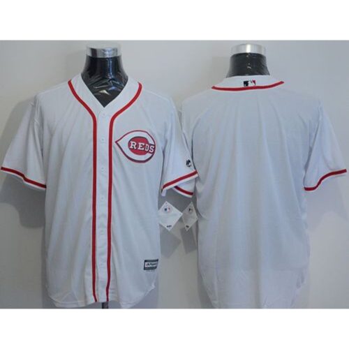 686340ed9b01a_1 Reds Blank White New Cool Base Stitched MLB Jersey