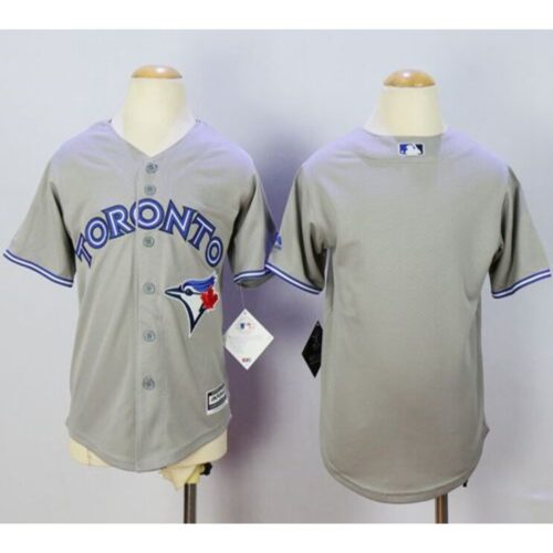 68634200a2ac5_1 Blue Jays Blank Grey Cool Base Stitched Youth MLB Jersey