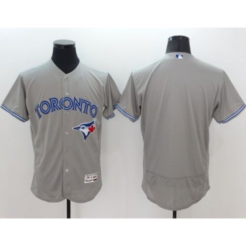 68634203158cd_1 Blue Jays Blank Grey Flexbase Authentic Collection Stitched MLB Jersey
