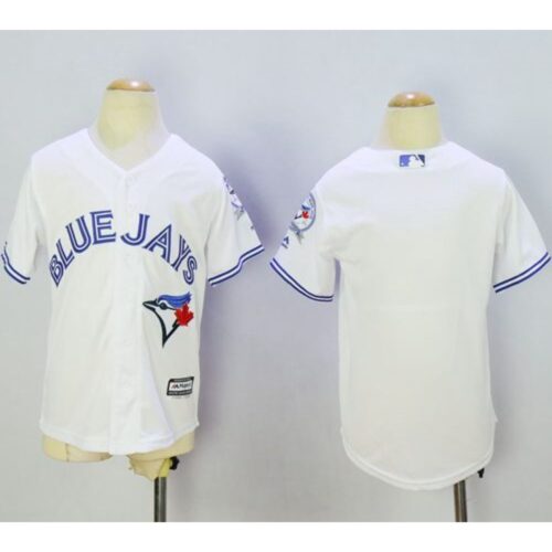 686342174a1bb_1 Blue Jays Blank White Cool Base Stitched Youth MLB Jersey