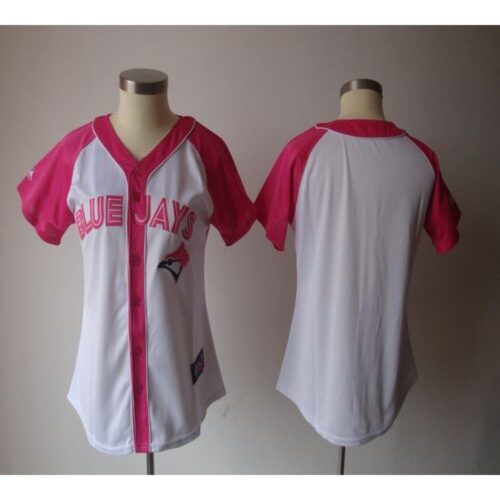 68634225b48de_1 Blue Jays Blank White/Pink Women's Splash Fashion Stitched MLB Jersey