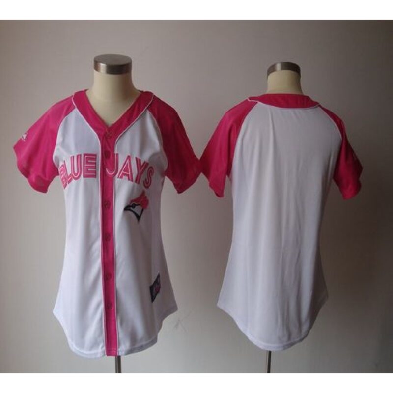 68634225b48de_1 Blue Jays Blank White/Pink Women's Splash Fashion Stitched MLB Jersey