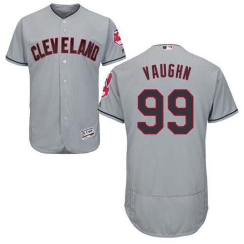 686342848f122_1 indians #99 Ricky Vaughn Grey Flexbase Authentic Collection Stitched MLB Jersey