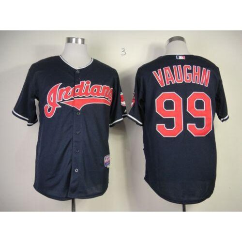 6863428a9c79c_1 indians #99 ricky vaughn Navy Blue Cool Base Stitched MLB Jersey