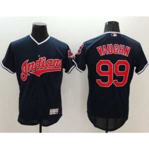68634293bce89_1 indians #99 Ricky Vaughn Navy Blue Flexbase Authentic Collection Stitched MLB Jersey