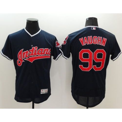 68634293bce89_1 indians #99 Ricky Vaughn Navy Blue Flexbase Authentic Collection Stitched MLB Jersey