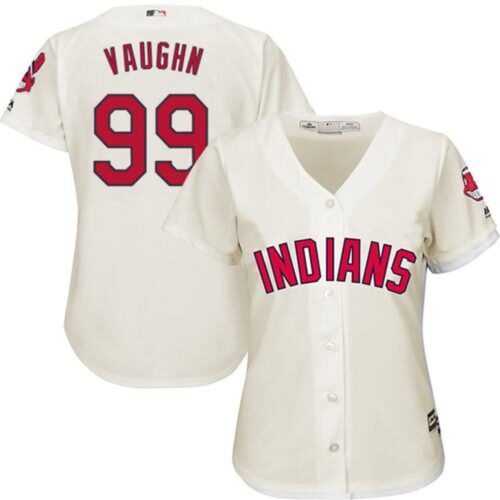 686342b232fe8_1 indians #99 Ricky Vaughn Cream Women's Alternate Stitched MLB Jersey
