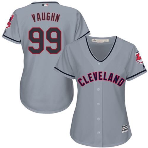 686342b9f41d6_1 indians #99 Ricky Vaughn Grey Women's Road Stitched MLB Jersey
