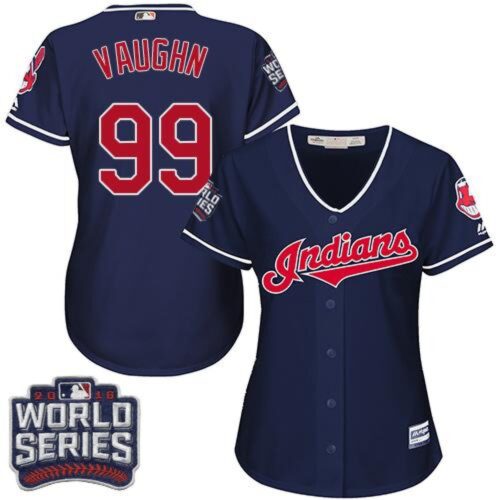 686342bed090a_1 indians #99 Ricky Vaughn Navy Blue 2016 World Series Bound Women's Alternate Stitched MLB Jersey