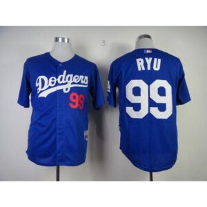 6863430a953c8_1 Dodgers #99 Hyun-Jin Ryu Light Blue Cool Base Stitched MLB Jersey