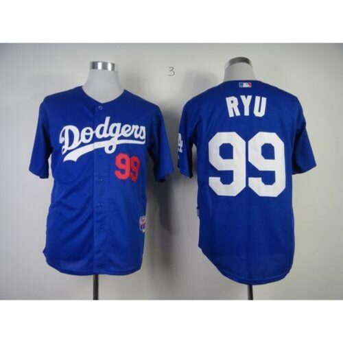 6863430a953c8_1 Dodgers #99 Hyun-Jin Ryu Light Blue Cool Base Stitched MLB Jersey