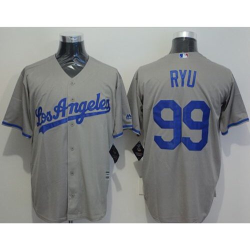 68634316ceae5_1 Dodgers #99 Hyun-Jin Ryu Grey New Cool Base Stitched MLB Jersey