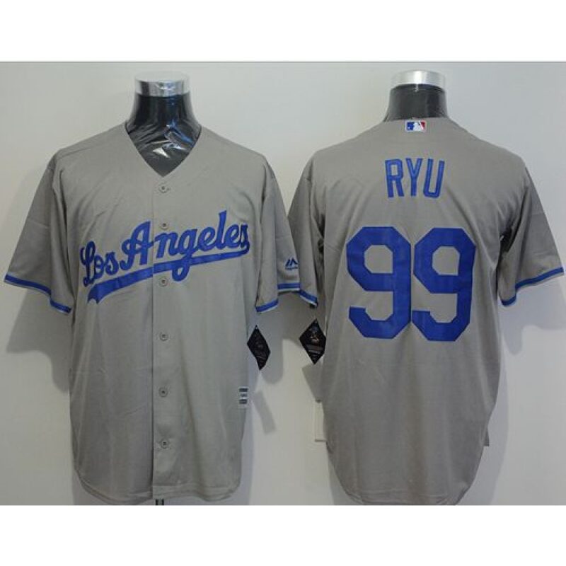 68634316ceae5_1 Dodgers #99 Hyun-Jin Ryu Grey New Cool Base Stitched MLB Jersey
