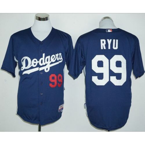 6863431cf0877_1 Dodgers #99 Hyun-Jin Ryu Navy Blue Cooperstown Stitched MLB Jersey