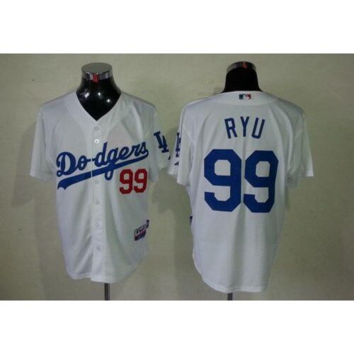 6863432017e6a_1 Dodgers #99 Hyun-Jin Ryu White Cool Base Stitched MLB Jersey