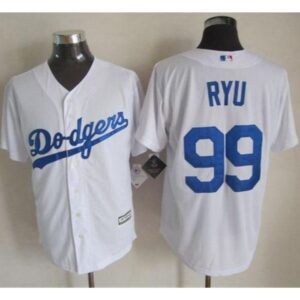 68634323235b9_1 Dodgers #99 Hyun-Jin Ryu White New Cool Base Stitched MLB Jersey