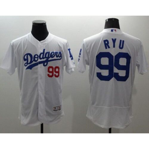 6863432938991_1 Dodgers #99 Hyun-Jin Ryu White Flexbase Authentic Collection Stitched MLB Jersey